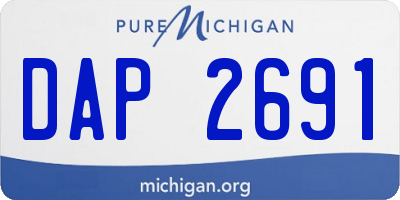 MI license plate DAP2691