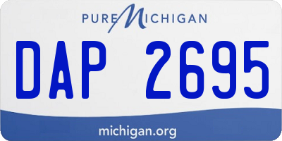 MI license plate DAP2695