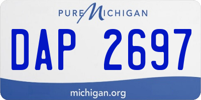 MI license plate DAP2697