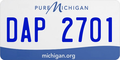 MI license plate DAP2701