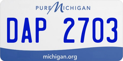 MI license plate DAP2703