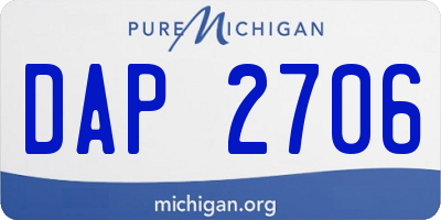 MI license plate DAP2706