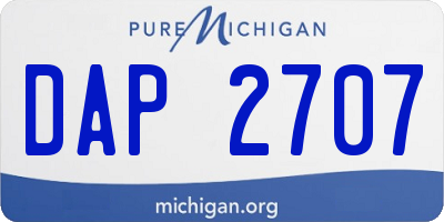 MI license plate DAP2707