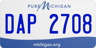 MI license plate DAP2708