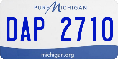 MI license plate DAP2710