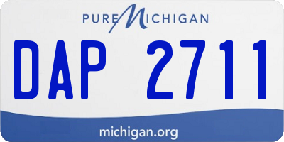 MI license plate DAP2711