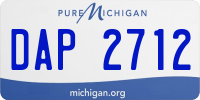 MI license plate DAP2712