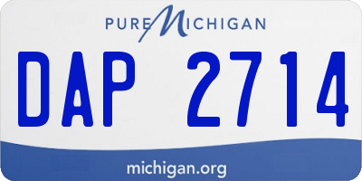 MI license plate DAP2714