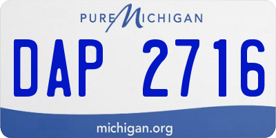 MI license plate DAP2716