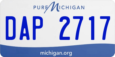 MI license plate DAP2717