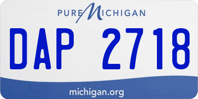MI license plate DAP2718