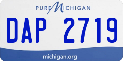 MI license plate DAP2719