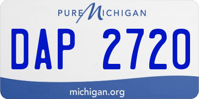 MI license plate DAP2720
