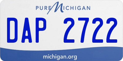 MI license plate DAP2722