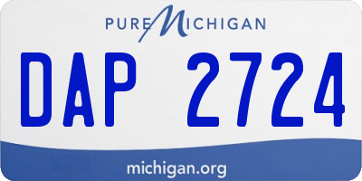 MI license plate DAP2724