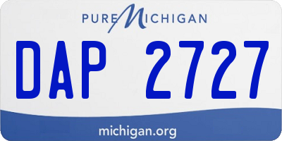 MI license plate DAP2727