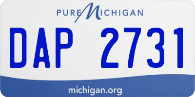 MI license plate DAP2731