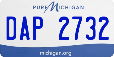 MI license plate DAP2732