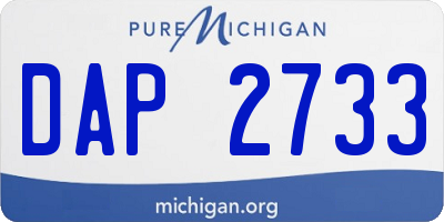 MI license plate DAP2733