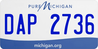 MI license plate DAP2736