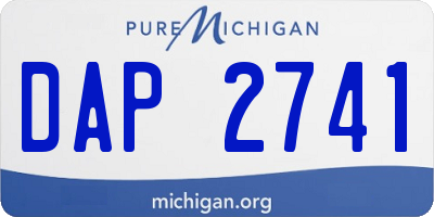 MI license plate DAP2741