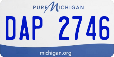 MI license plate DAP2746