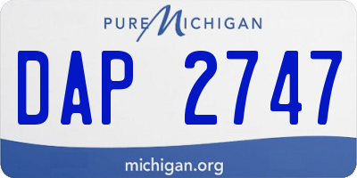 MI license plate DAP2747
