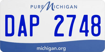 MI license plate DAP2748