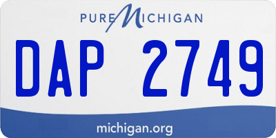 MI license plate DAP2749