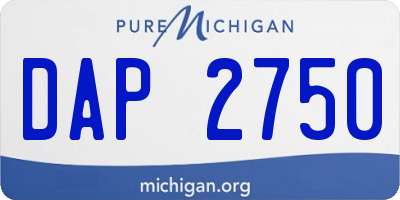 MI license plate DAP2750