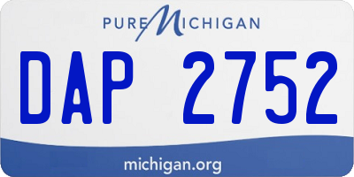 MI license plate DAP2752
