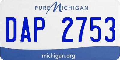 MI license plate DAP2753
