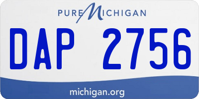 MI license plate DAP2756