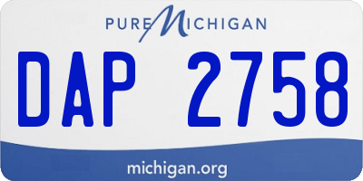 MI license plate DAP2758