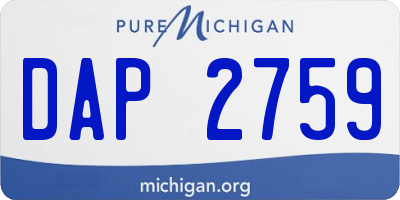 MI license plate DAP2759