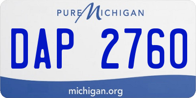 MI license plate DAP2760