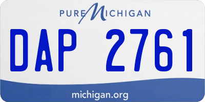 MI license plate DAP2761