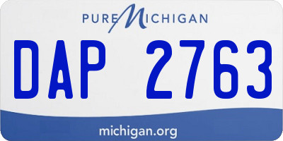 MI license plate DAP2763