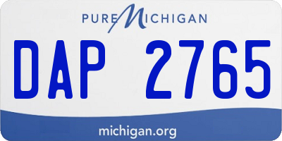 MI license plate DAP2765