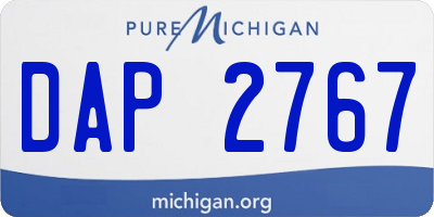 MI license plate DAP2767