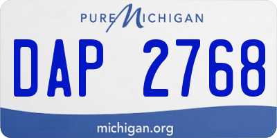 MI license plate DAP2768