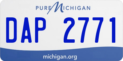 MI license plate DAP2771