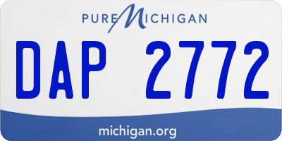 MI license plate DAP2772
