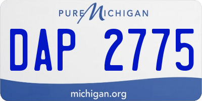MI license plate DAP2775
