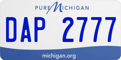 MI license plate DAP2777