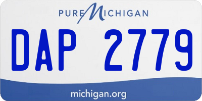 MI license plate DAP2779