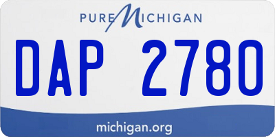 MI license plate DAP2780