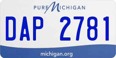 MI license plate DAP2781