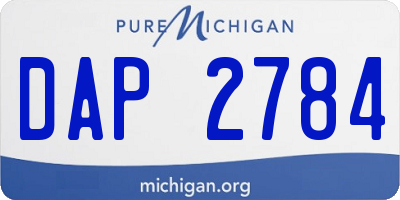 MI license plate DAP2784