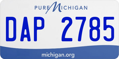 MI license plate DAP2785
